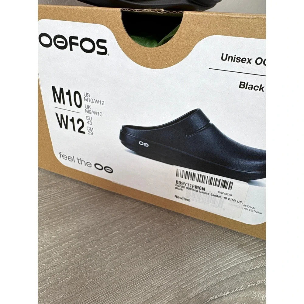 Oofos OOCloog Black Recovery Clog Unisex Men 10 Women 12 Slip On Shoes New